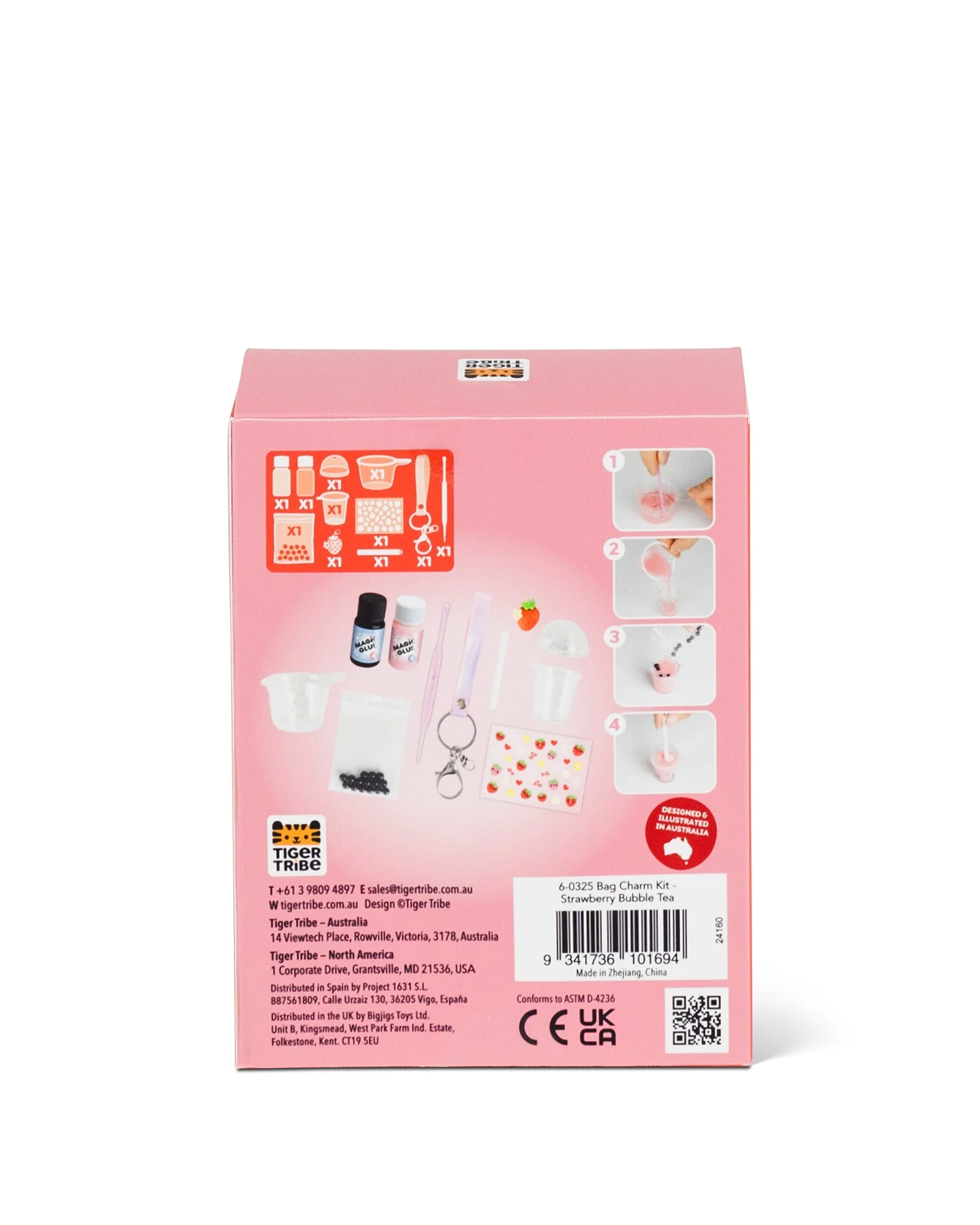 Bag Charm Kit - Strawberry Bubble Tea - Image 5