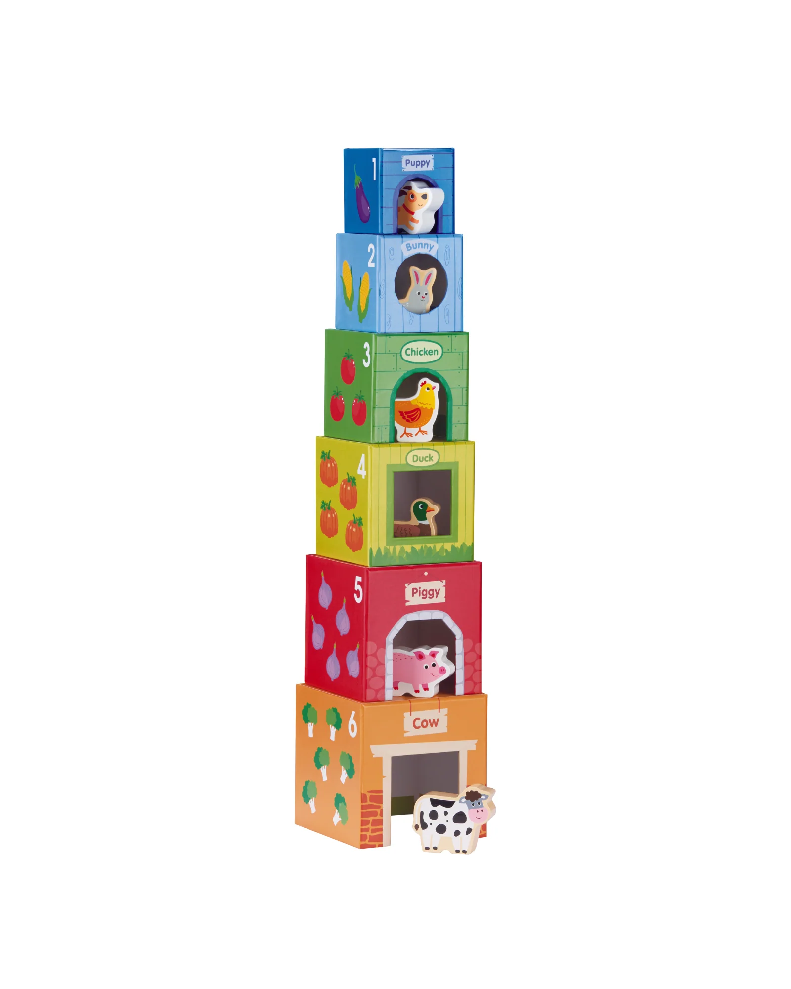 Stacking Cubes 6 Farm Friends