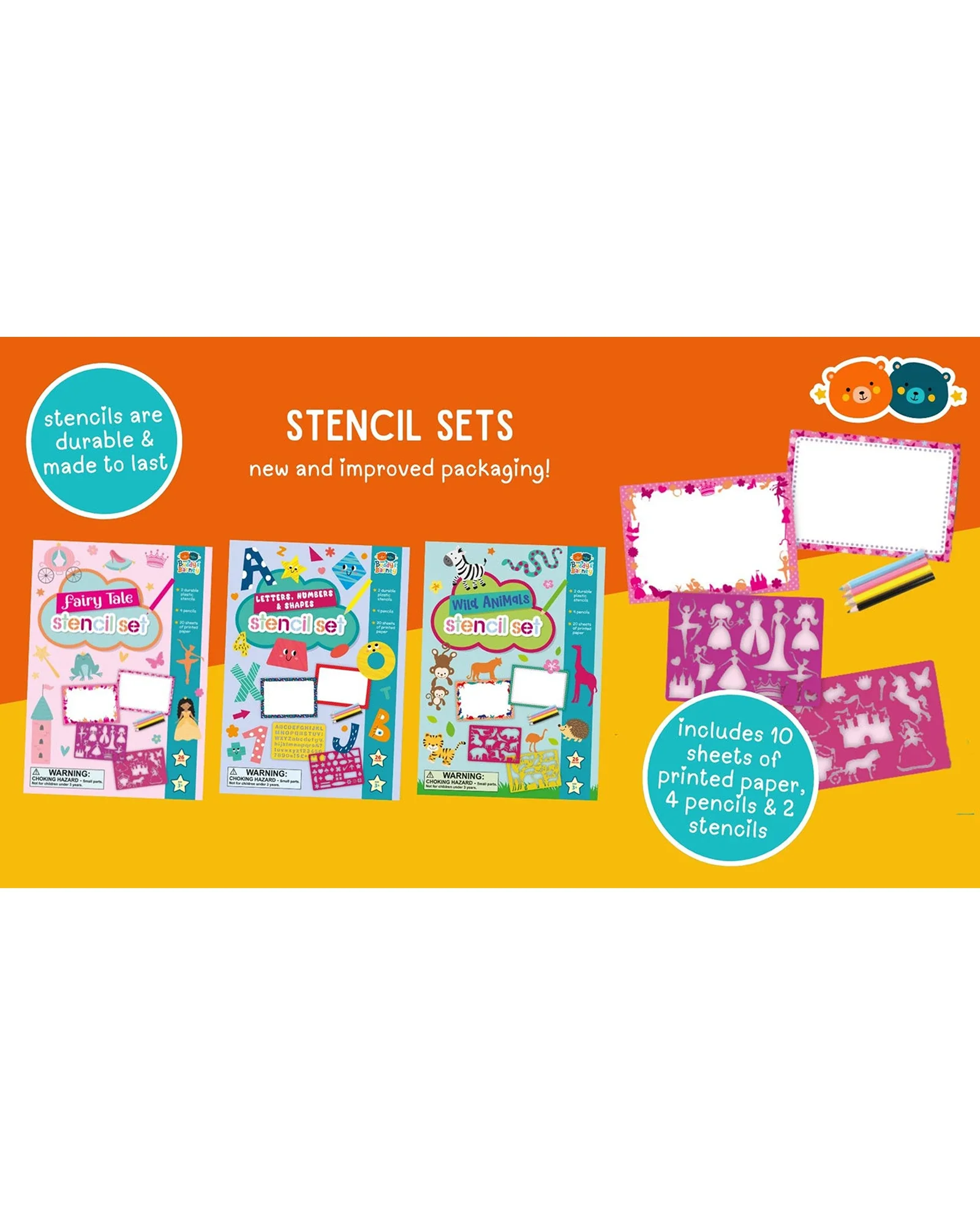 Buddy and Barney Stencils & Pencils Wallet - Wild Animals - Image 2