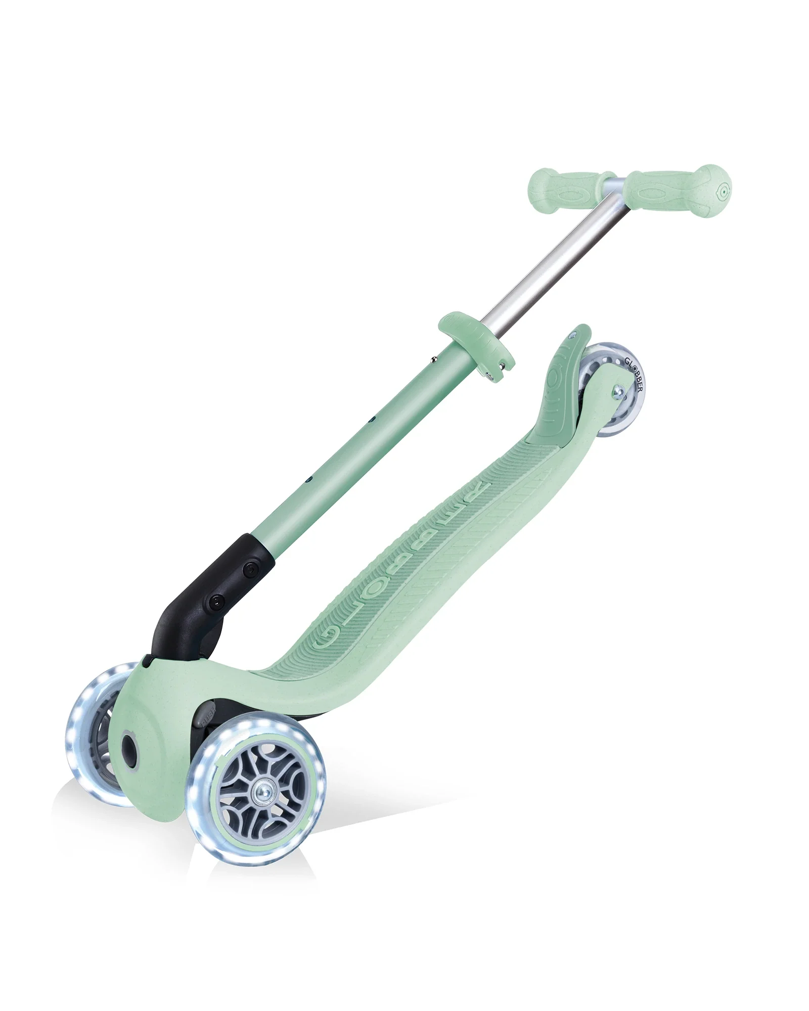 Globber ECOLOGIC JUNIOR Foldable Scooter Lights Pistachio - Image 2