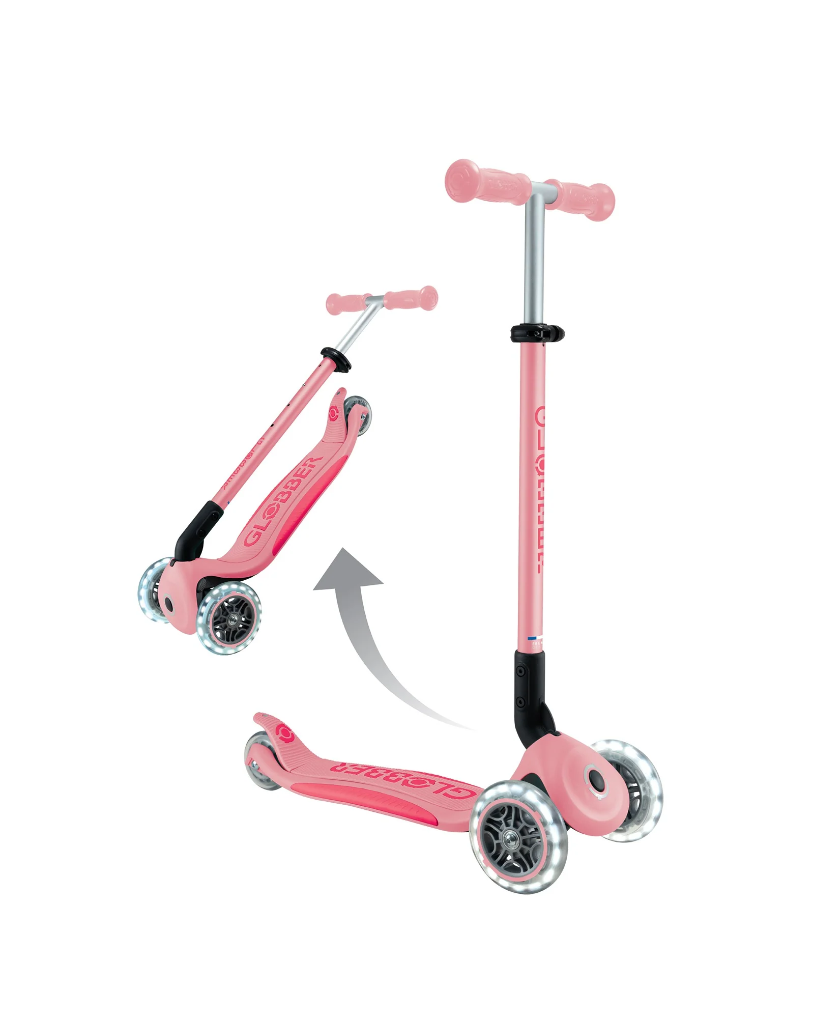 Globber Primo Fold Plus Lights Pink Coral - Image 10