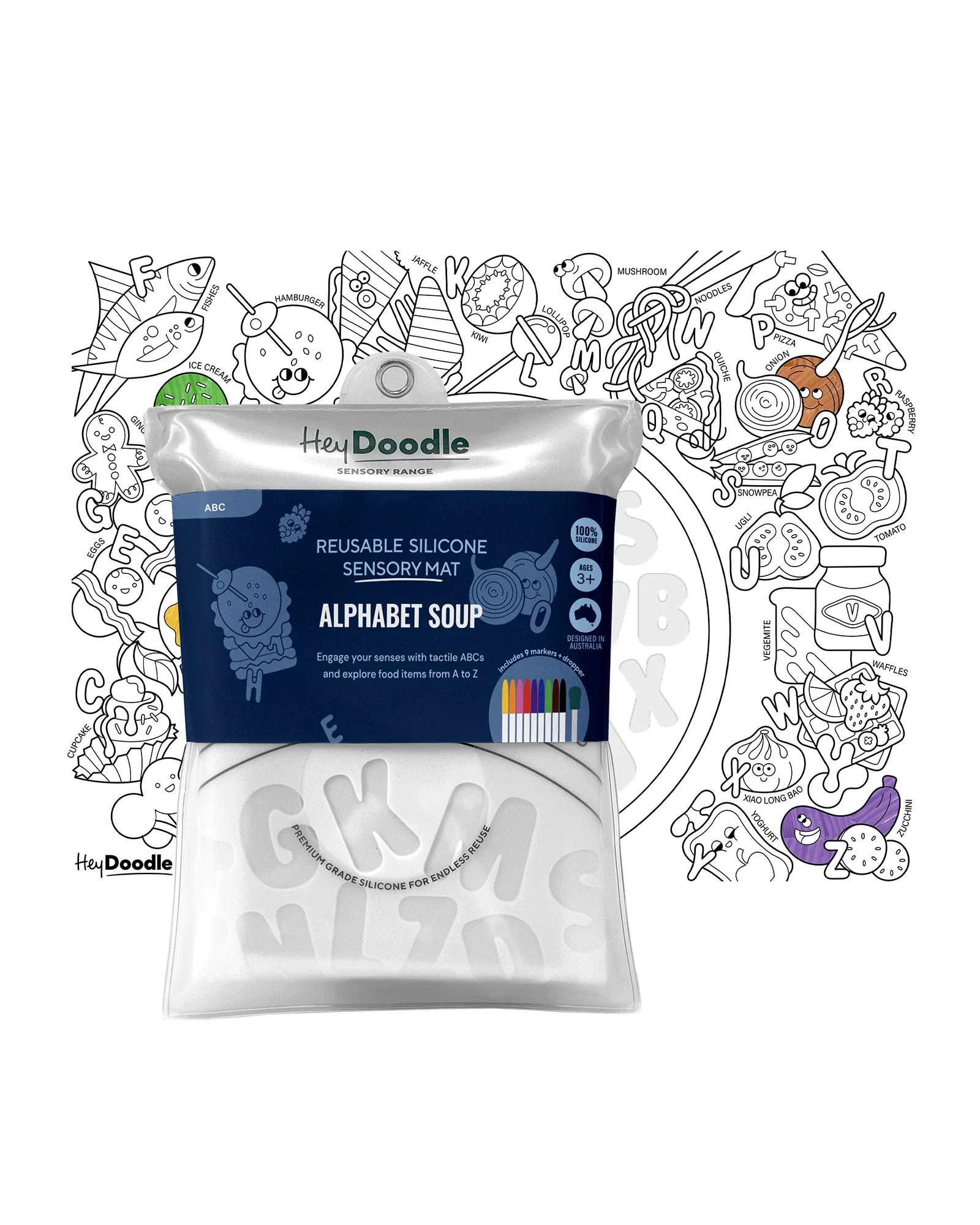 HeyDoodle Alphabet Soup Sensory Colouring & Doodle Mat - Image 4