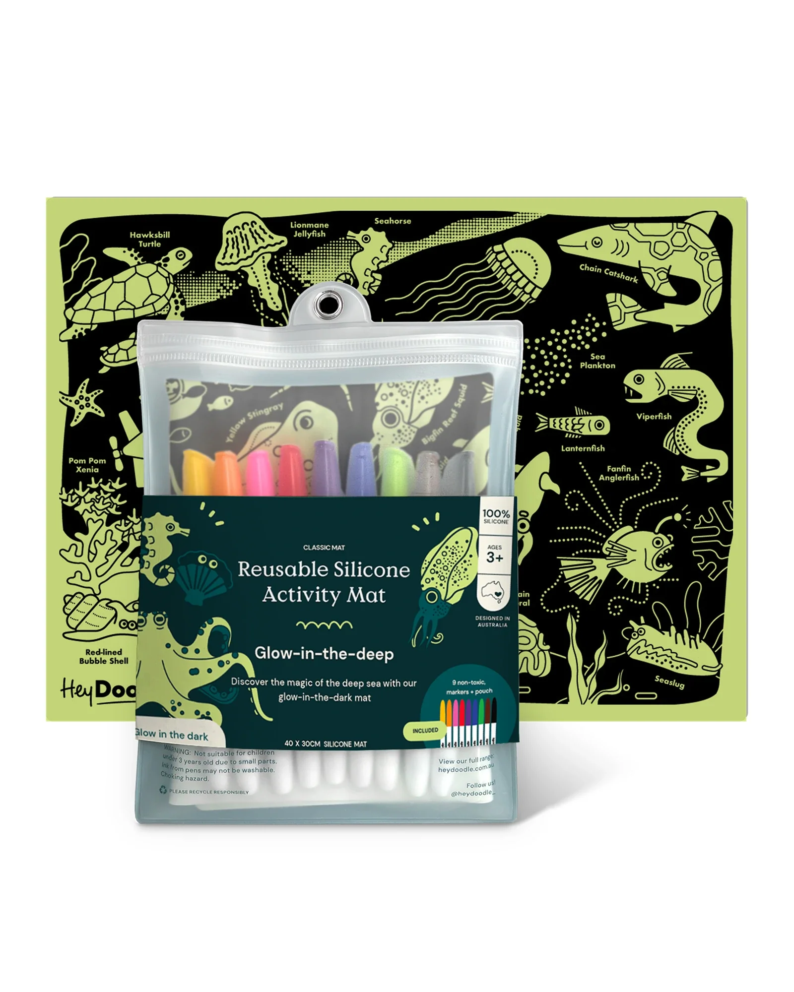 HeyDoodle Glow-in-the-deep Classic Colouring & Doodle Mat - Image 3