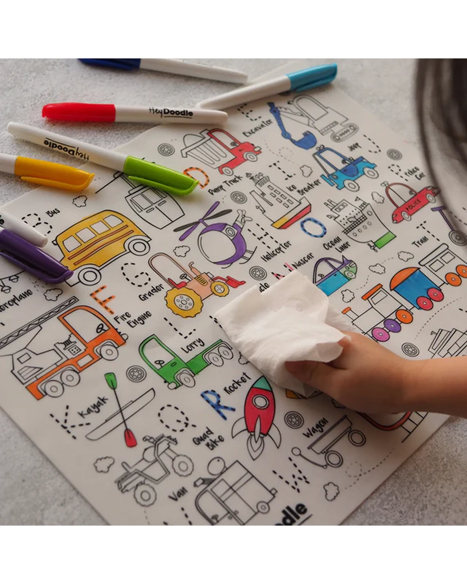 HeyDoodle Mats ABC Series Vehicles - Image 3