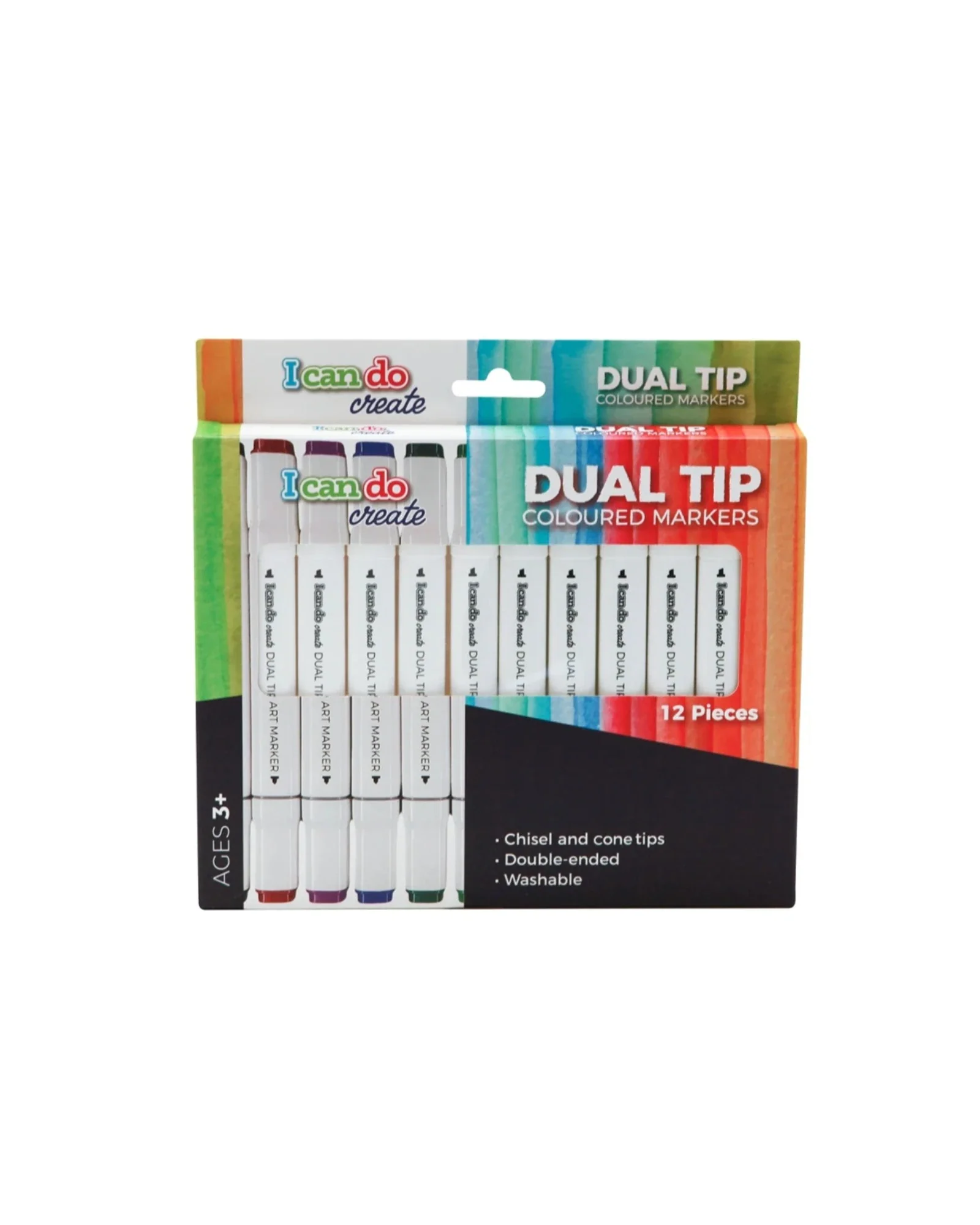 Dual Tip Coloured Markers 12pcs