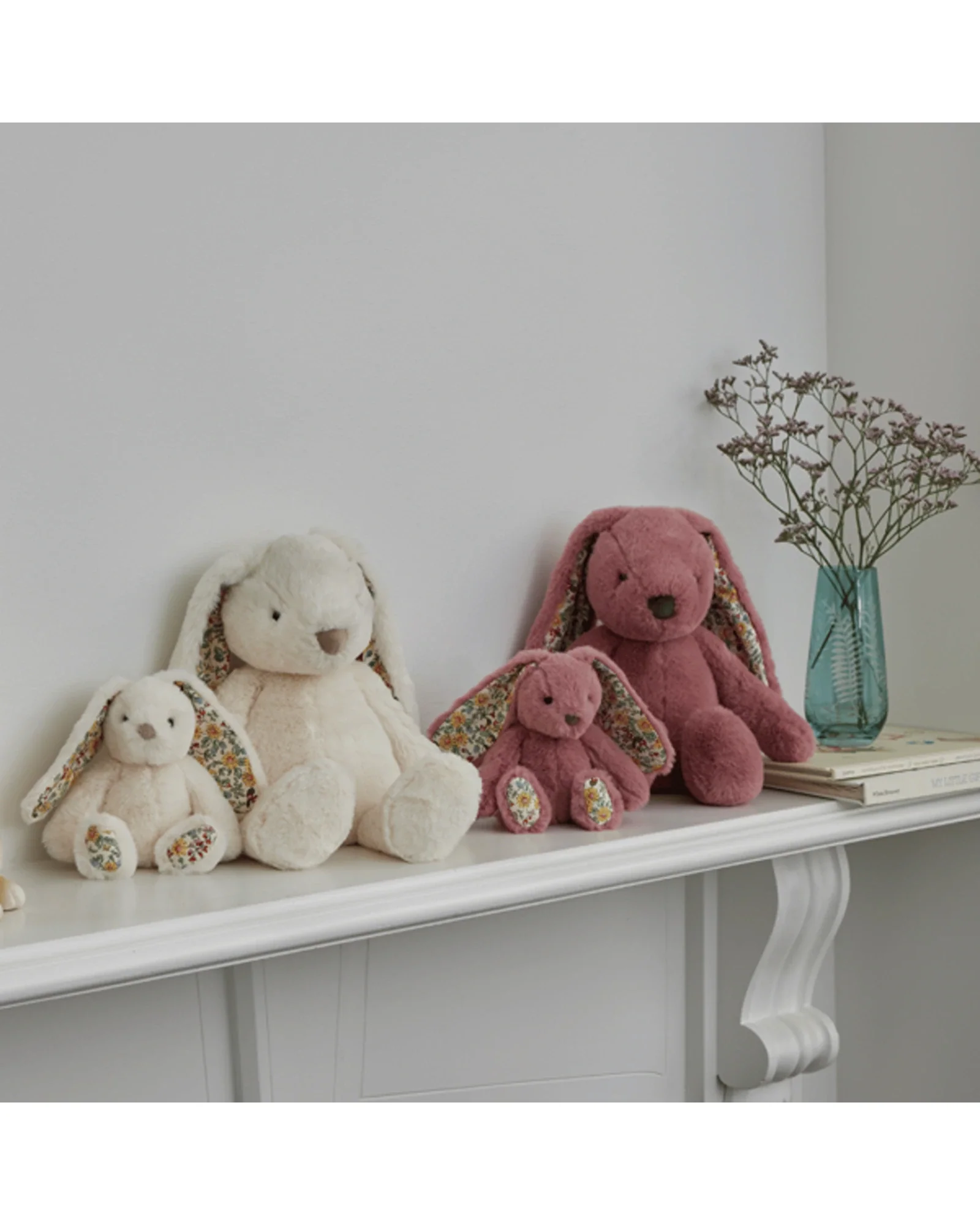 Jiggle and Giggle Floral White Bunny Rattle Small - Image 2