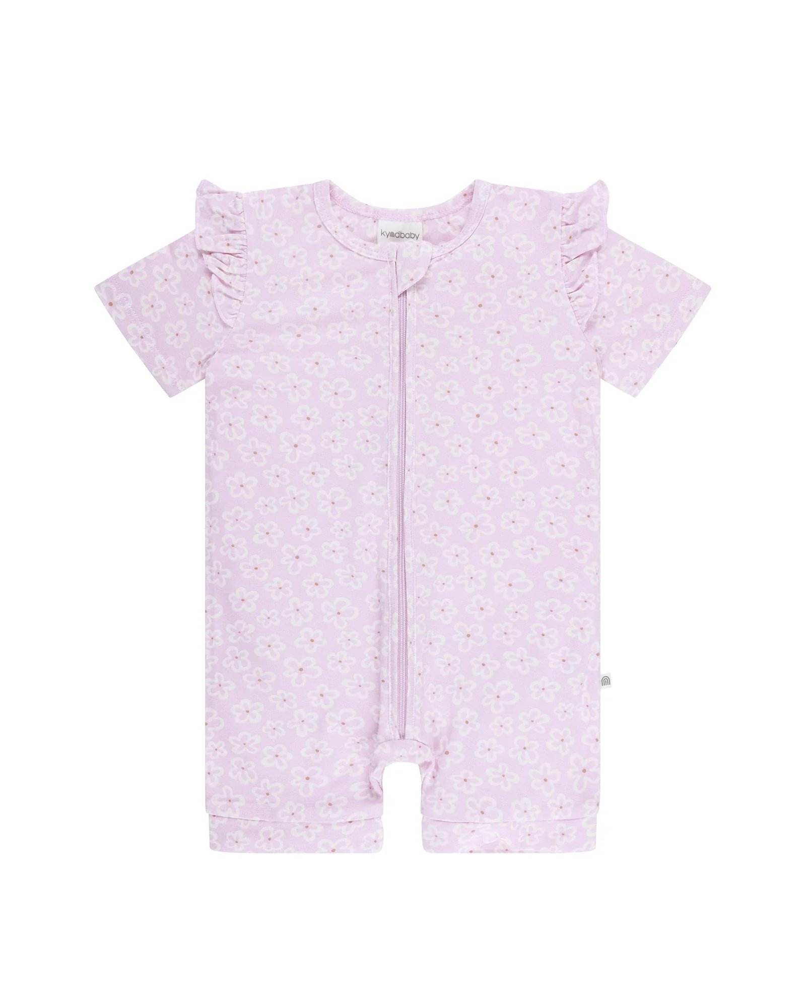 Day or Night Short Sleeve Frill Onesie Frangipani - Size 000