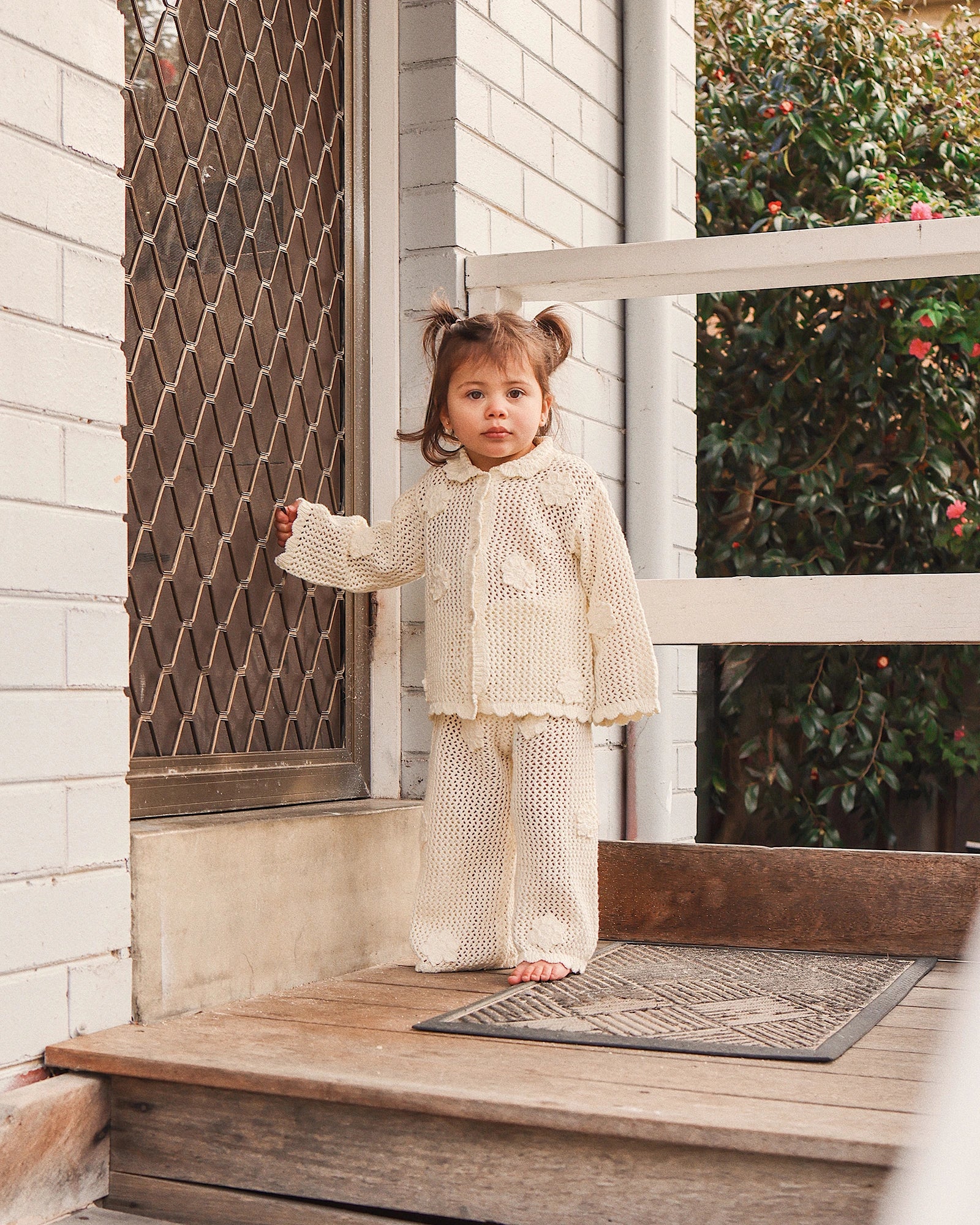 Knit Crochet Daisy Flare Pant Vanilla - Size 2 - Image 8