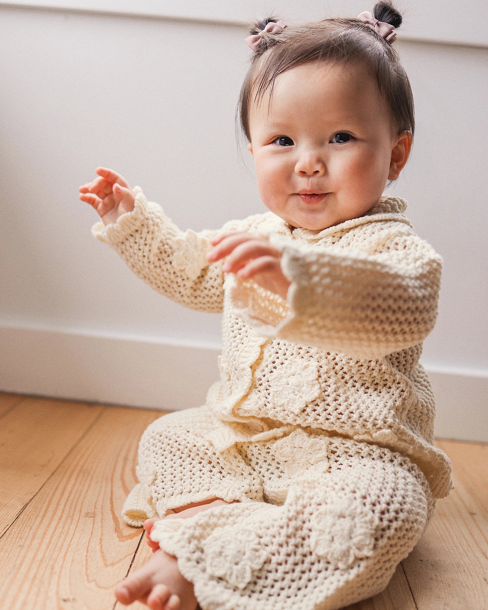 Knit Crochet Daisy Flare Pant Vanilla - Size 2 - Image 4