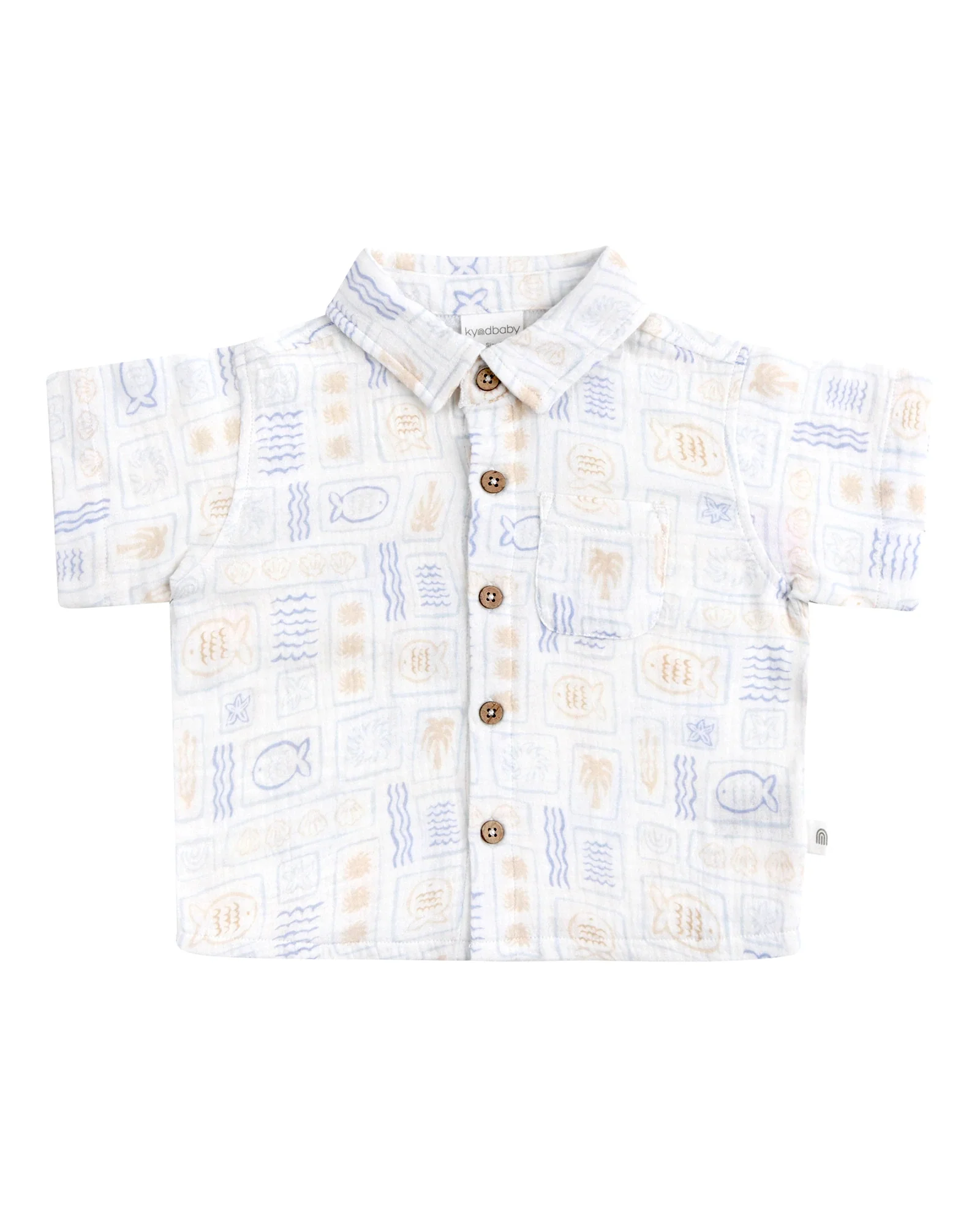 Woven Short Sleeve Shirt Salty Shores - Size 0