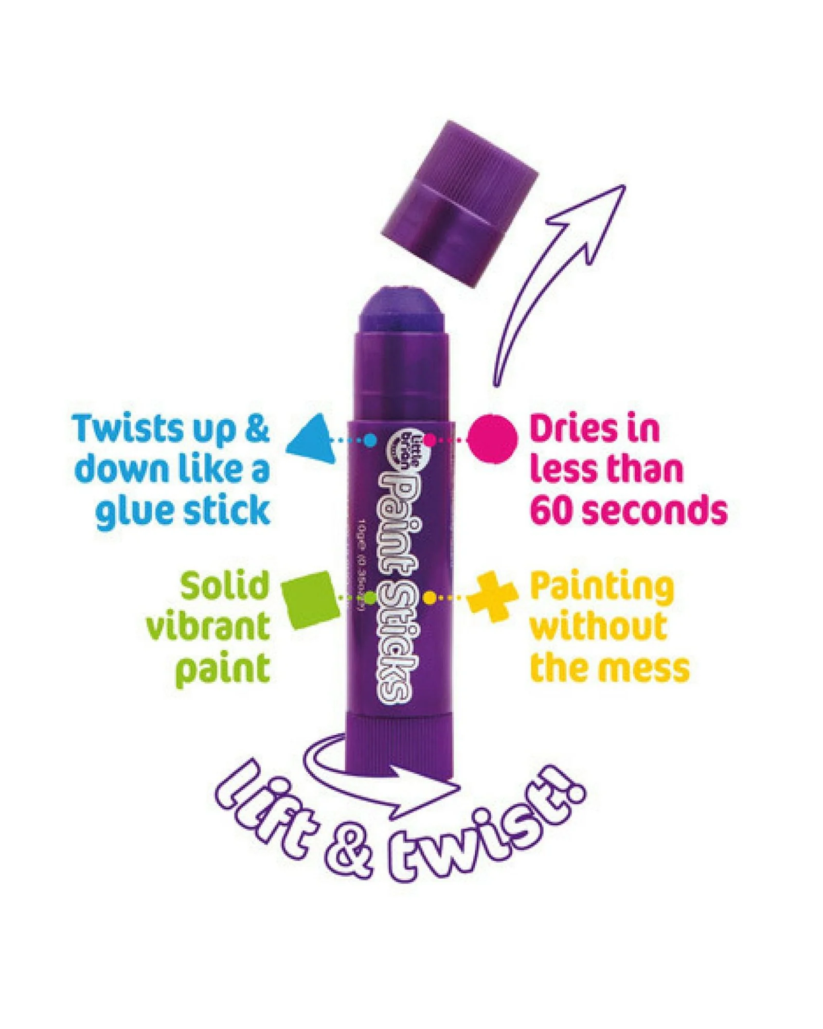 Little Brian Paint Sticks Metallic 6PK - Image 2
