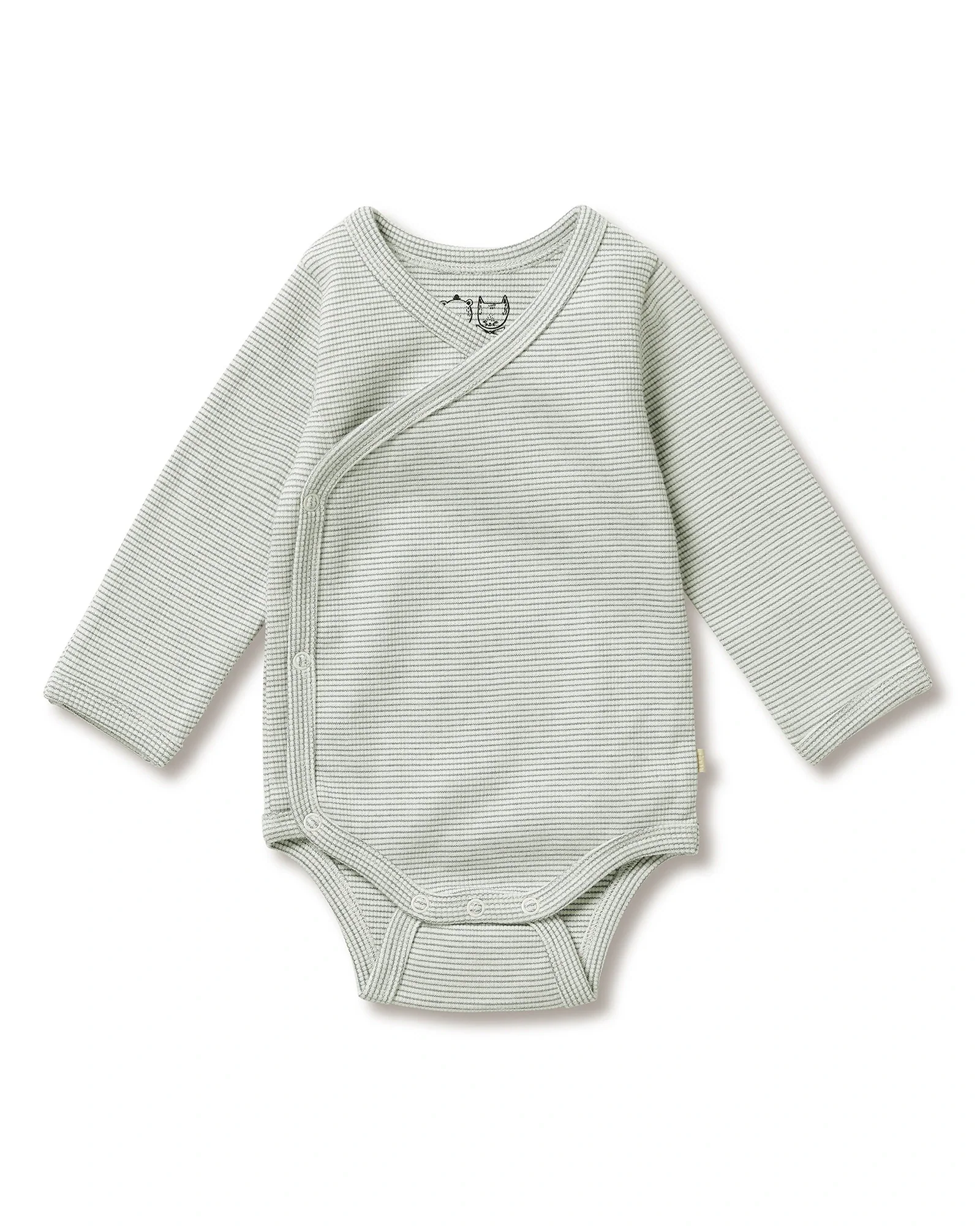 Organic Stripe Rib Kimono Bodysuit 6-12 mths