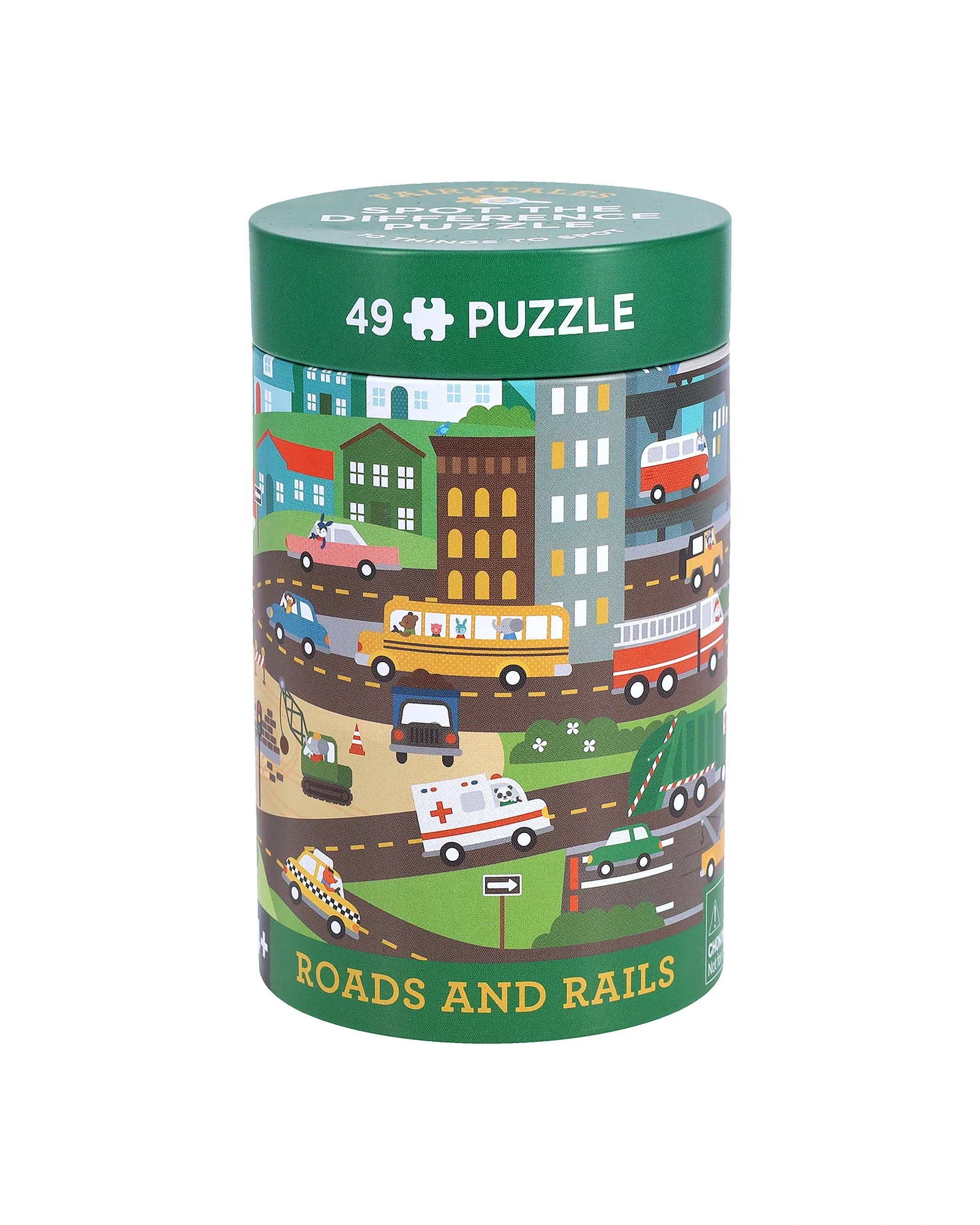Spot the Difference Roads and Rails Puzzle 49PC - Image 2