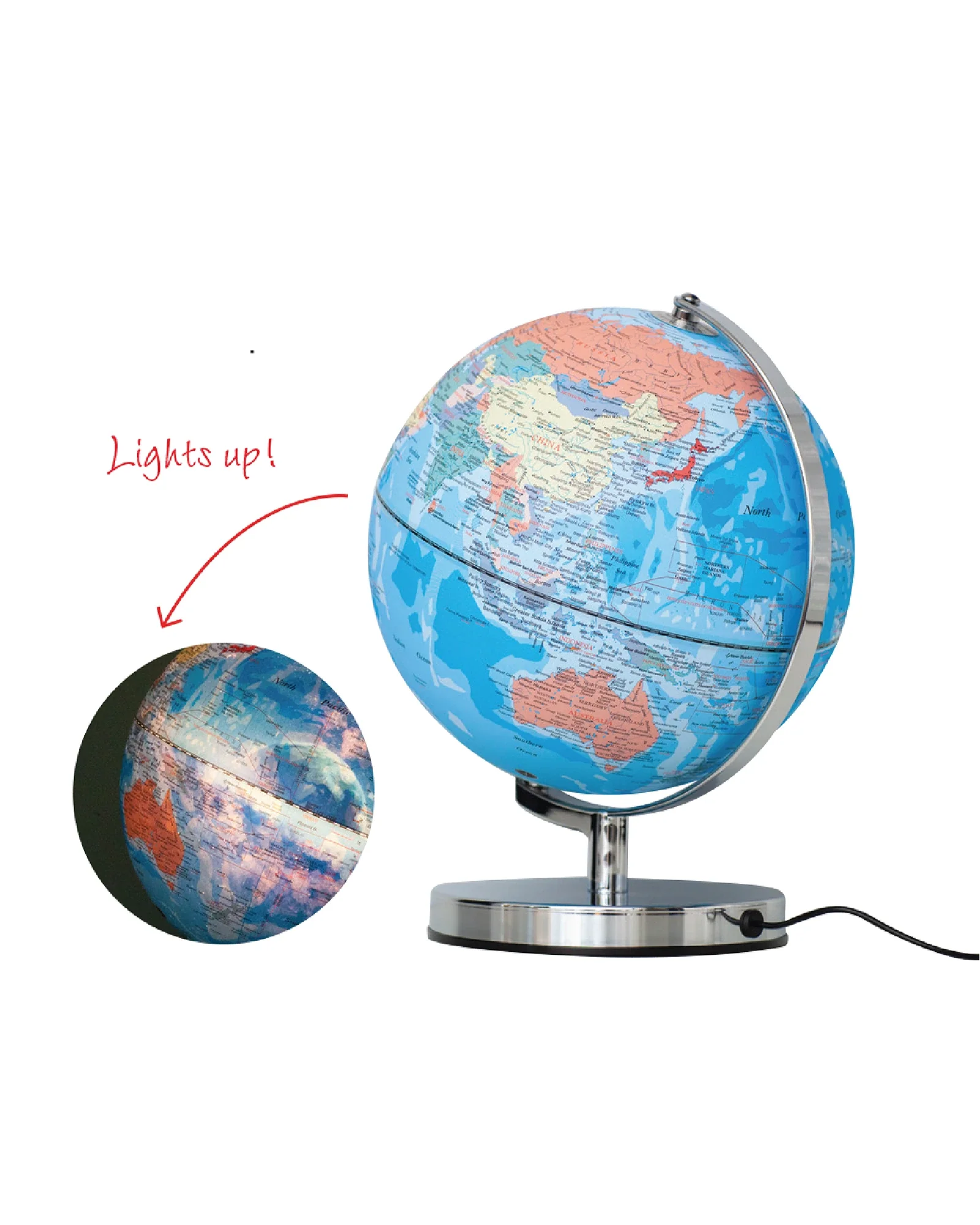 Explorer Globe with Touch Sensor Light 25cm - Image 2